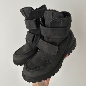 Ecco Black Kids Winter Boots with Velcro Straps